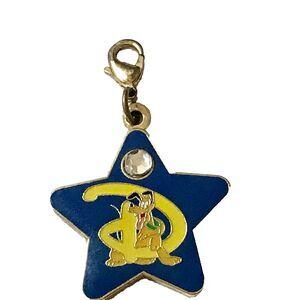 Vintage Disney Dog Pluto Charm Clip Zipper Pull Purse Backpack Signed Disneyana